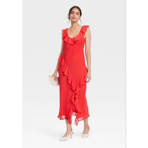 A New Day NWT sleeveless ruffle slip dress M